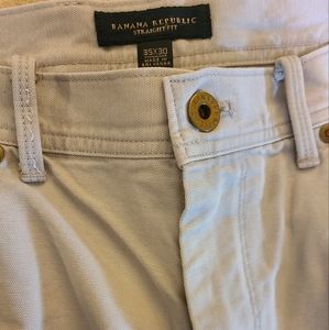 Banana Republic Straight Fit Chinos 35x30 Stone/Ecru White